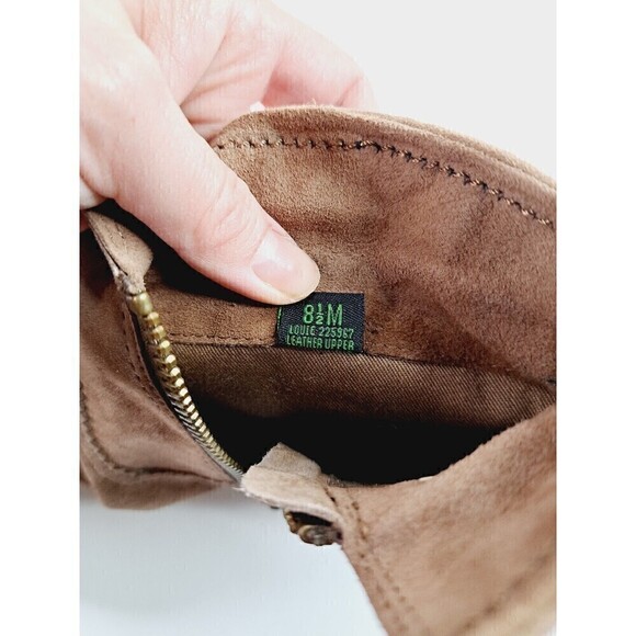 SAM Edelman Ankle Booties Woman's Size 8.5 M Camel Fringe Louie Suede Block Heel - Picture 7 of 8